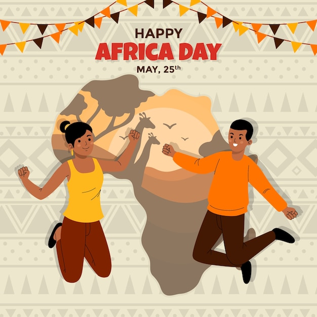 Vector flat africa day illustration