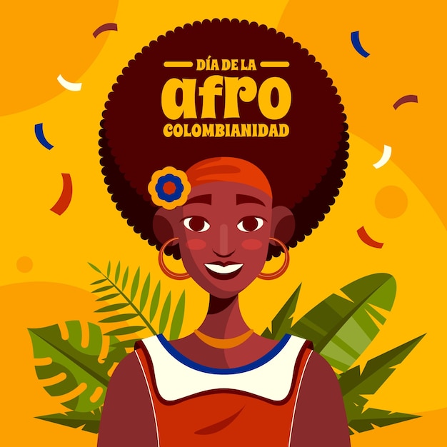 Flat afrocolombianidad illustration