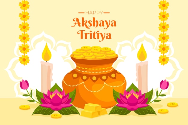 Flat akshaya tritiya background