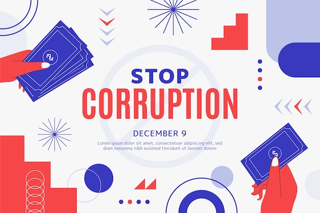 Flat anti corruption day background