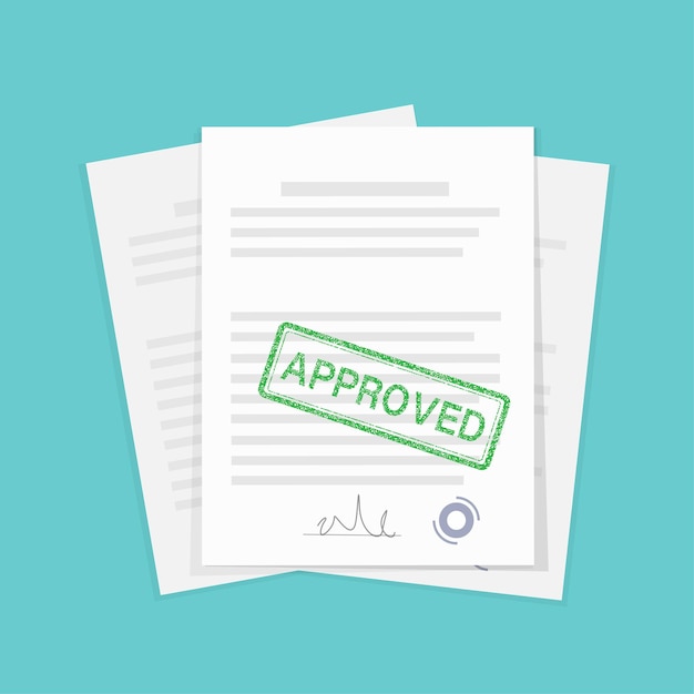 Flat approved rejected document for report design Vintage vector illustration