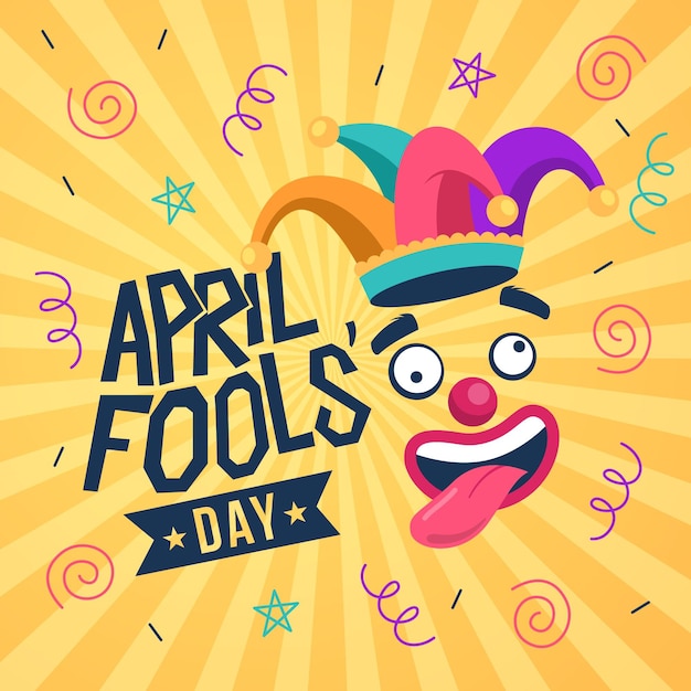 Vector flat april fools' day illustration