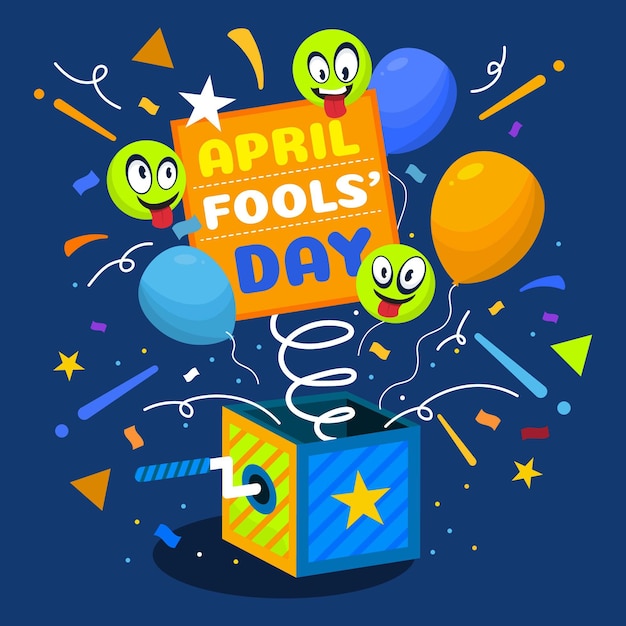 Vector flat april fools' day illustration