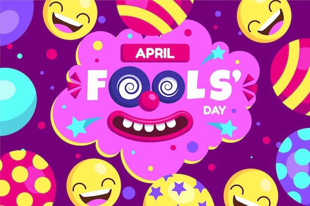 Flat april fools' day illustration