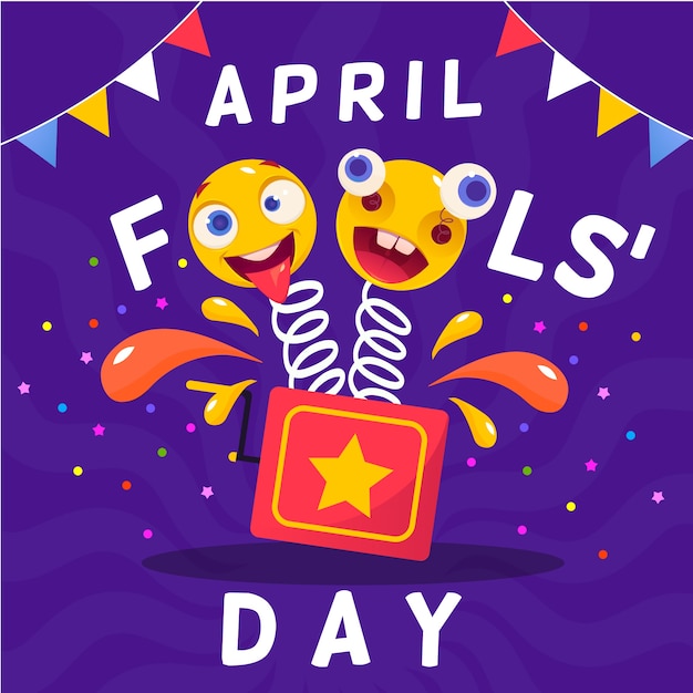 Flat april fools day illustration