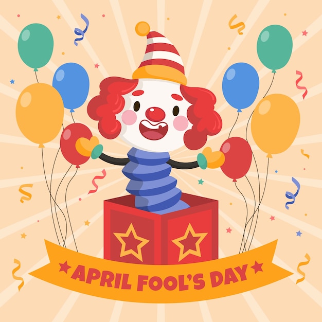 Flat april fools day illustration