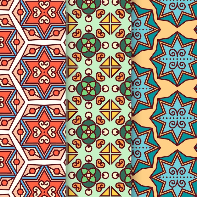 Flat arabic pattern collection