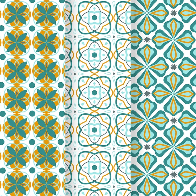 Flat arabic pattern collection