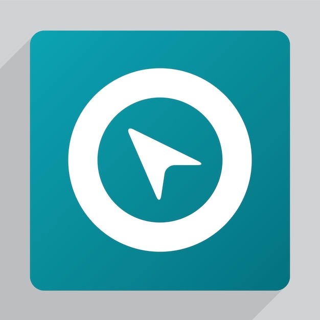 Flat arrow pointer icon, white on green background