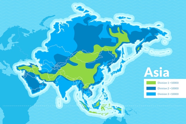 Flat asia map illustration