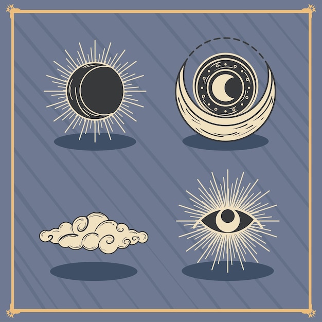 Flat astrology icons