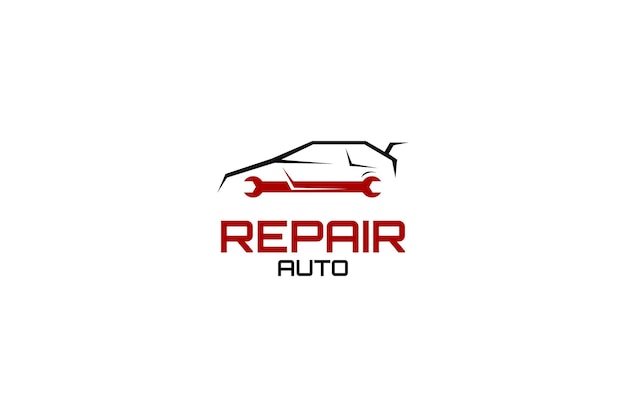 Flat auto repair logo design vector template illustration