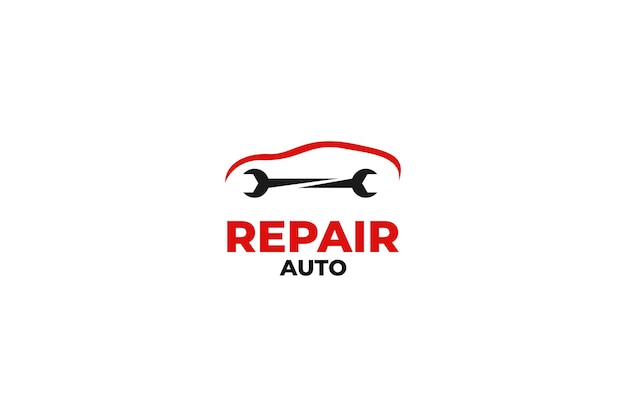 Flat auto repair logo design vector template illustration