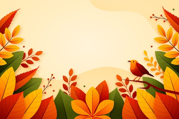 Flat autumn background