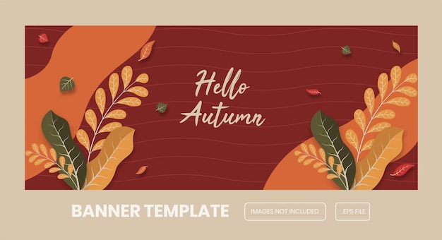 Flat autumn banner and background