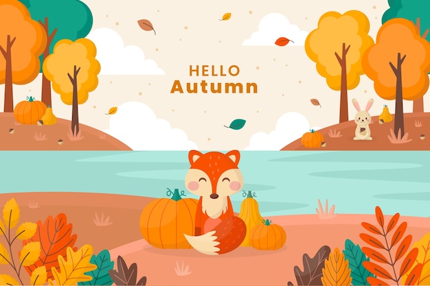 Flat autumn celebration background