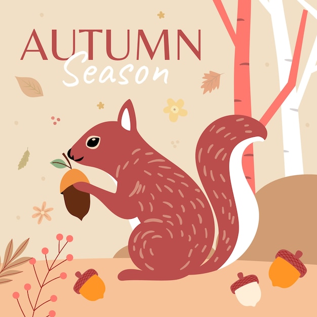 Flat autumn celebration illustration