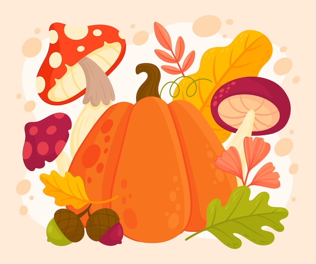 Flat autumn celebration illustration