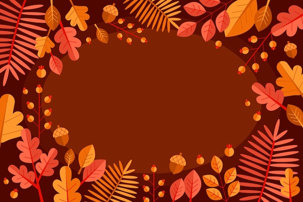 Flat autumn leaves background