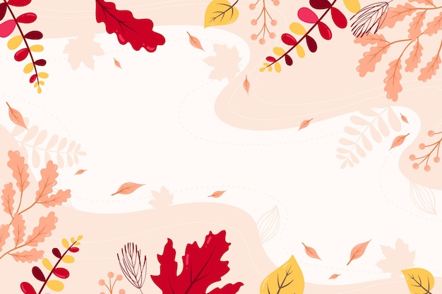 Flat autumn wallpaper with empty space