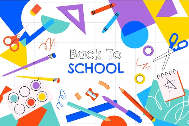 Flat back to school background