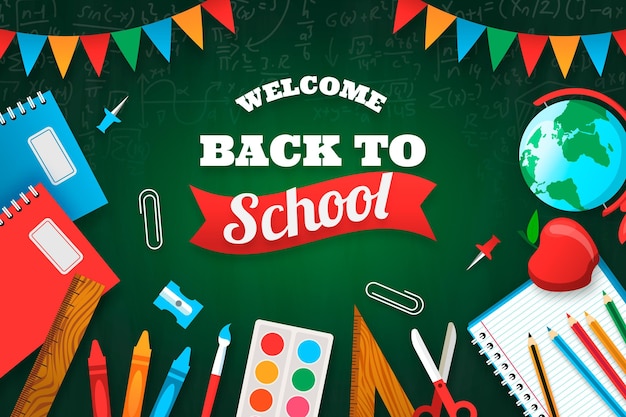 Flat back to school background