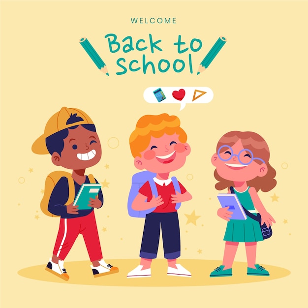 Flat back to school illustration