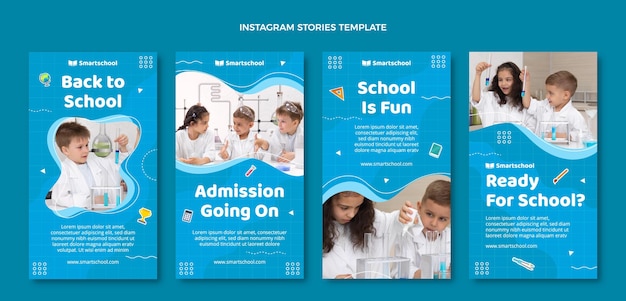 Flat back to school instagram stories collection