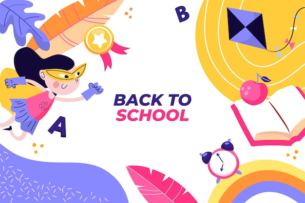 Flat background for back to school event