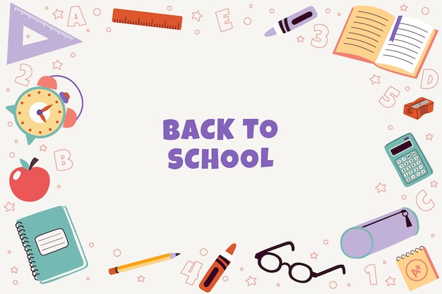 Flat background for back to school season