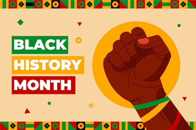 Flat background for black history month celebration