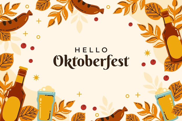 Flat background for oktoberfest festival