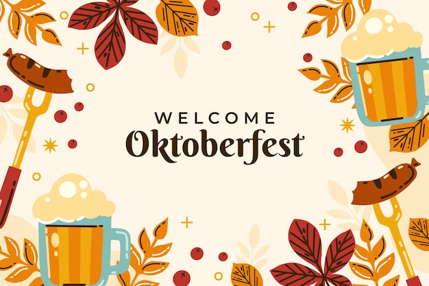 Flat background for oktoberfest festival