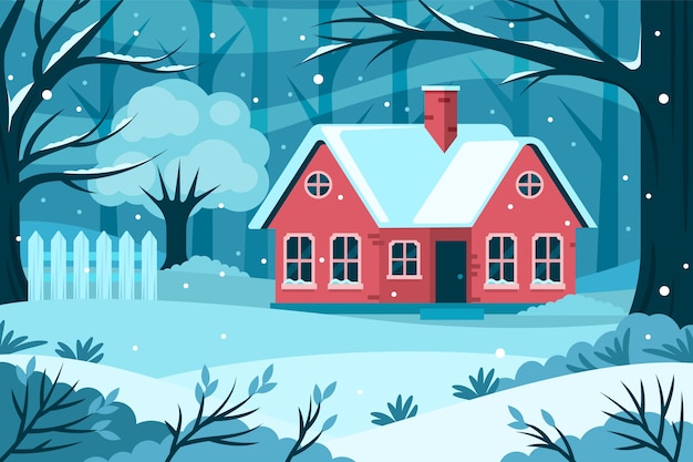 Flat background for winter season celebration