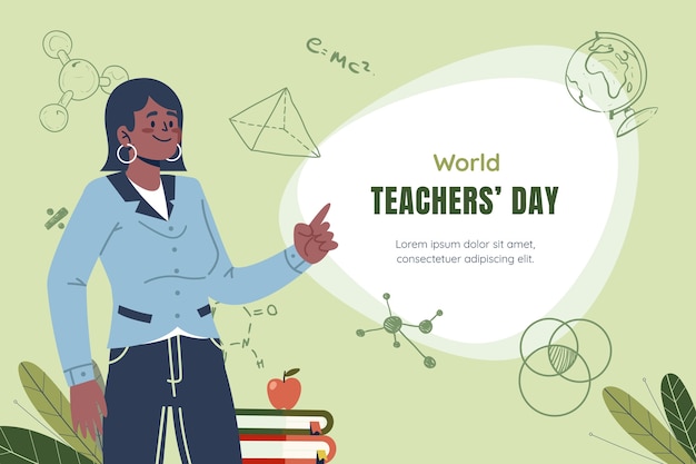 Flat background for world teachers' day celebration