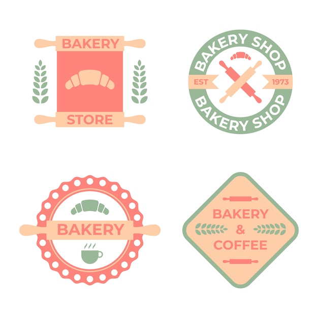 Flat Bakery Logo Badge Collection