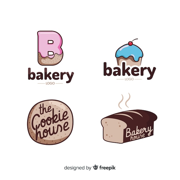 Flat bakery logo template