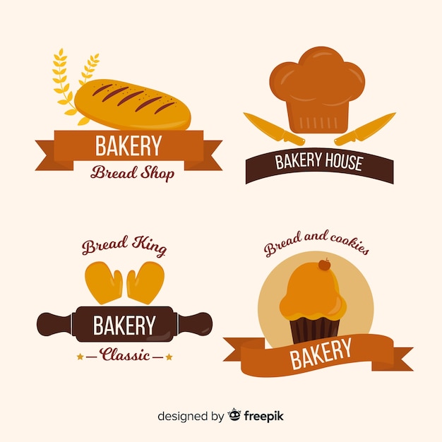 Flat bakery logos