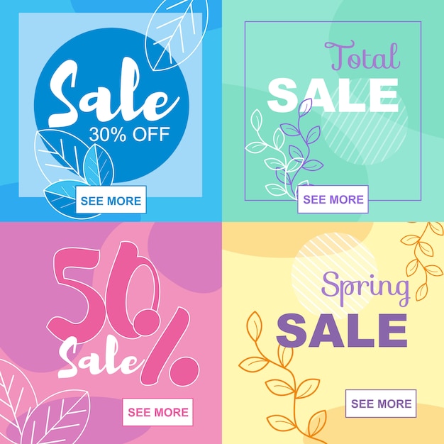 Flat Banner Total Sale Spring