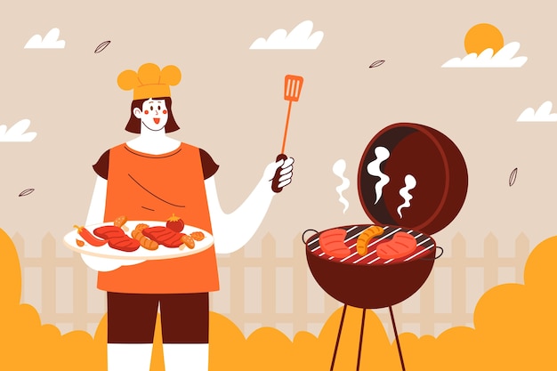 Flat bbq background