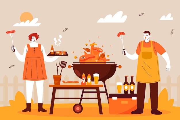 Flat bbq background