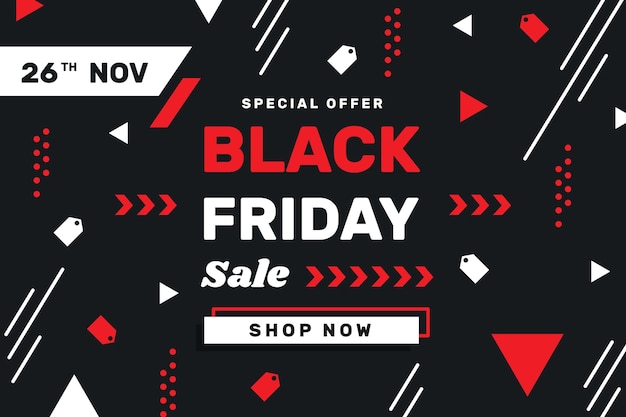 Flat black friday background