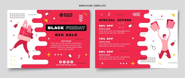 Flat black friday brochure template