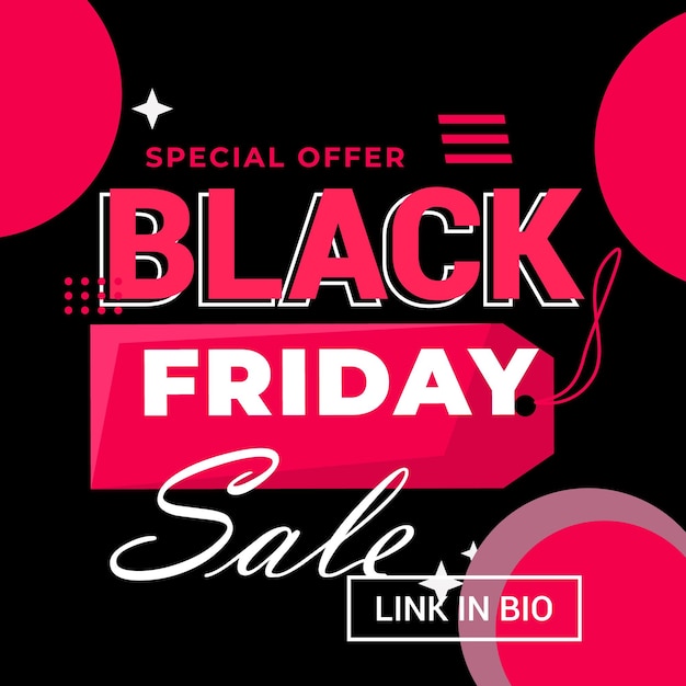 flat black friday instagram posts collection Instagram post sale social media banner template wit