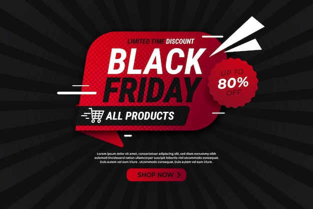 Flat black friday sale background