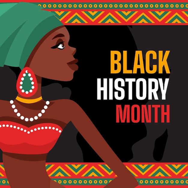 Flat black history month illustration