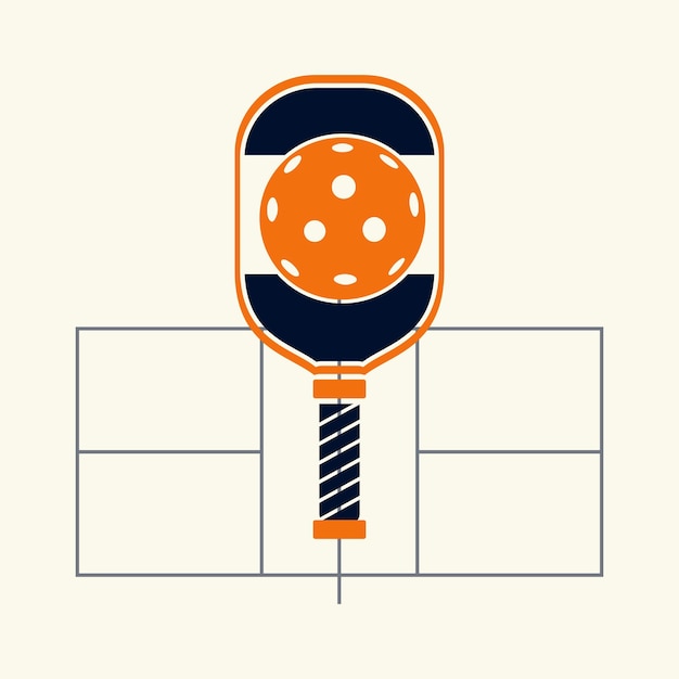 Vector flat blue design pickle ball logo