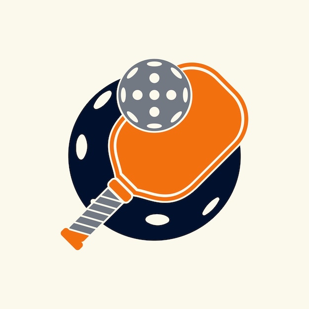 Vector flat blue design pickle ball logo