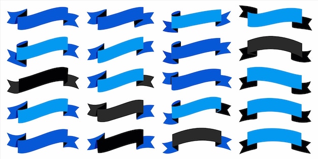 flat blue ribbon vector illustration for multiple use