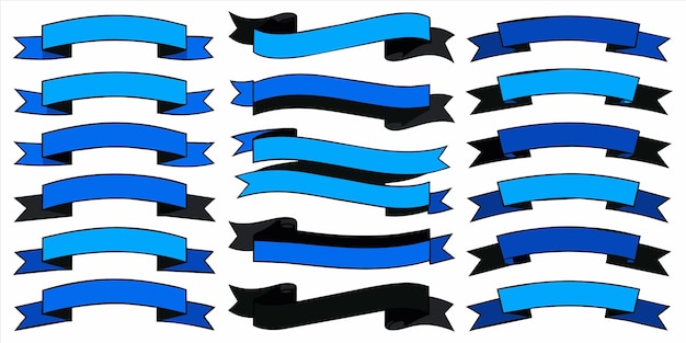 flat blue ribbon vector illustration for multiple use